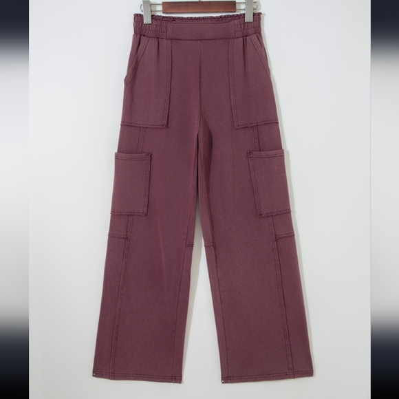 Boutique Mineral Red 100% Cotton Cargo Pants - Picture 3 of 8